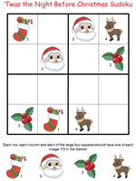 Twas the Night Before Christmas Sudoku Puzzles