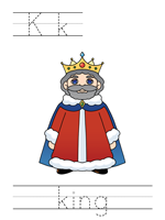 Printable print practice worksheet - Kk king