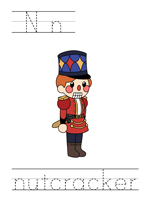 Printable print practice worksheet - Nn nutcracker