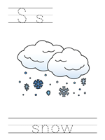 Printable print practice worksheet - Ss snow
