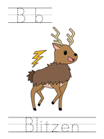 Printable print practice worksheet - Bb Blitzen