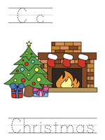 Printable print practice worksheet - Cc Christmas