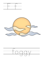 Printable print practice worksheet - Ff foggy