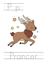 Printable print practice worksheet - Pp Prancer