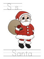 Printable print practice worksheet - Ss Santa