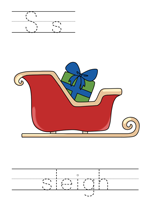 Printable print practice worksheet - Ss sleigh