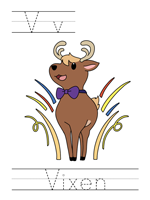 Printable print practice worksheet - Vv Vixen
