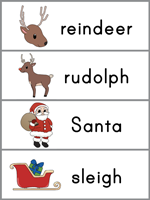 Rudolph the Red-Nosed Reindeer Word Wall Words