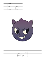 Printable print practice worksheet - Ee evil