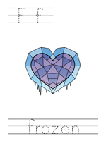 Printable print practice worksheet - Ff frozen