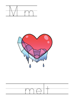 Printable print practice worksheet - Mm melt