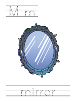 Printable print practice worksheet - Mm mirror