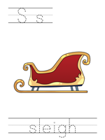 Printable print practice worksheet - Ss sleigh