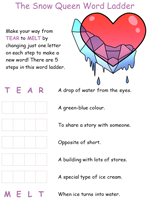Snow Queen Word Ladder Puzzles