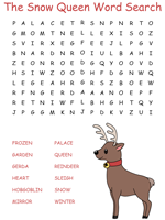 Snow Queen Word Search Puzzles