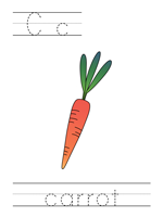 Printable print practice worksheet - Cc carrot