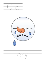 Printable print practice worksheet - Cc cry