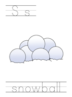 Printable print practice worksheet - Ss snowball