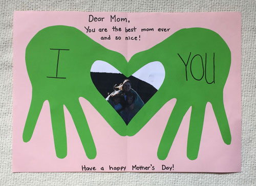 mother's day handprint heart card