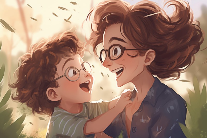 mom and child spending fun time together